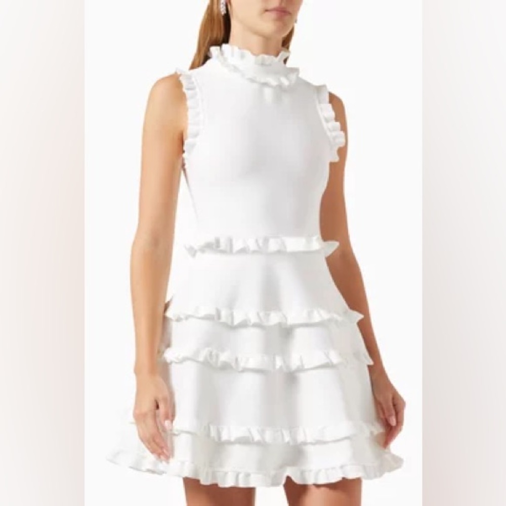 Elliatt Ivory Ruffle Tiered Dress